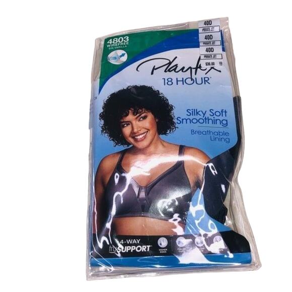 Playtex Sleek & Smooth Wireless Bra 40D grey - Picture 5 of 7